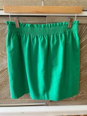 NWOT J. Crew Factory Women’s Linen Kelly Green City Skirt Elevated Basic